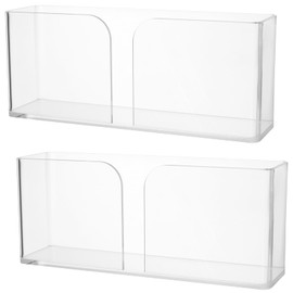 ZEONHEI 2 PCS Acrylic Napkin Holders, 9.45 x 4.72 x 2.95 Inch Clear Paper Towel Holders, Guest Hand Towel Holders, Napkin Dispenser for Bathroom, Bathroom, Kitchen Counter, Dining Table