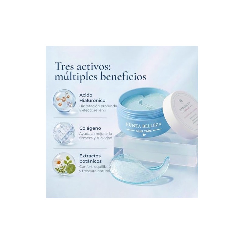 Punta Belleza Parches para Ojos con Ácido Hialurónico y Glicerina