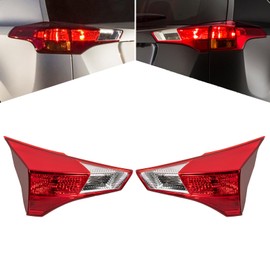 PIAOYUE- For 2013 2014 2015 Toyota RAV4 Inner Tail Light Rear Lamp Left Driver+Right Passenger Side 1 Pair Red Housing Red&Clear Lens 81593-42010 81581-42050