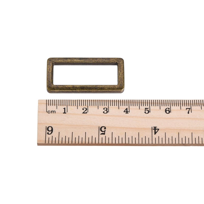 sourcing map Metal Rectangle Ring Buckles 32x12.5mm for Bags Belts