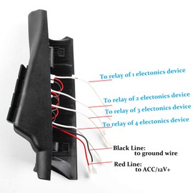A-Pillar Switch Pod for Jeep JK, KMFCDAE Left Side Rocker Switch Panel Kit with 4 Switches for Jeep Wrangler JK JKU 2011-2018