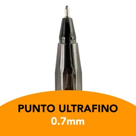BIC, Bolígrafo de Punto Ultra Fino, Pluma Clásica, Cristal Precisión y Suavidad, Tinta Color Negro, 12 piezas