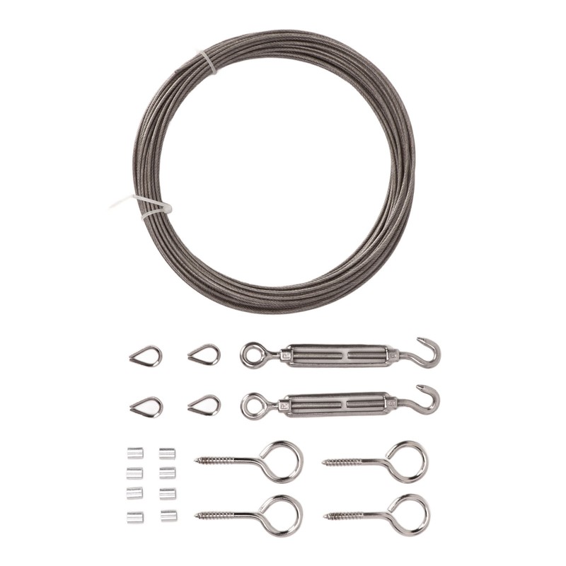 Strings Light Hanging Kit Stainless Steel PVC Coating Turnbuckle Wire