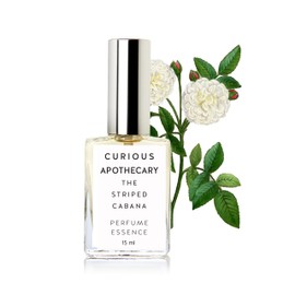 Curious Apothecary The Striped Cabana perfume. Tropical Floral with coconut accents