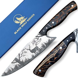 BLACK WOLF KNIVES Chef Knife - 8 Inch Home Essentials Sharp Kitchen knife HC Steel Japanese Knife Paring knife, Birthday Gifts for Women/Men, Gifts for Mom/Dad, Kitchen Gadgets with Premium Gift Box