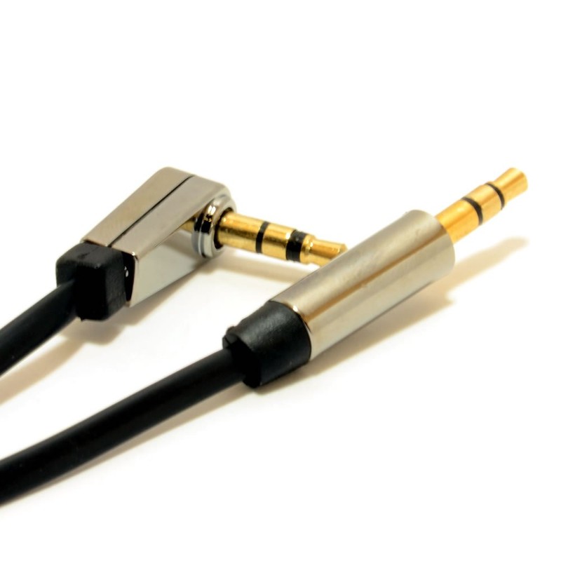 kenable Right Angle Low Profile FLAT Metal 3.5mm Male Jack