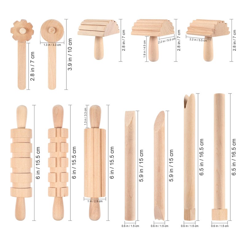 STOBOK Wooden Kneading Tool Dough Plasticine Tool Extruder Modelling Tool