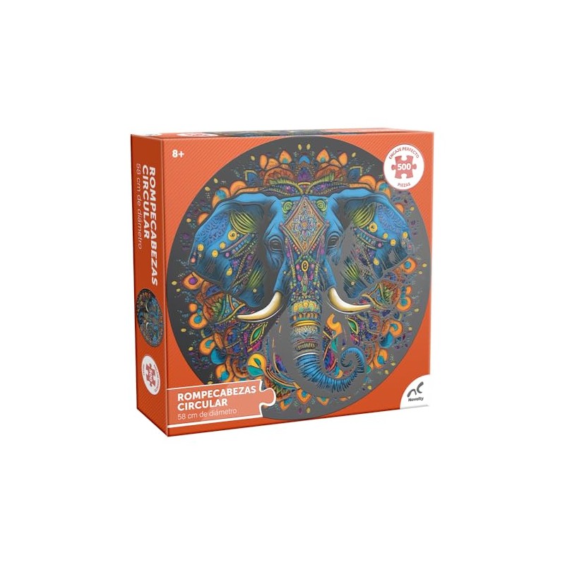 Rompecabezas Circular Barnizado Elefante 500 Piezas