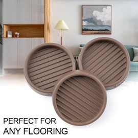 Furniture Coasters - 8 Pcs 2”Round Furniture Caster Cups - Non Slip Pads Hardwoods Floors Non Skid Furniture Grippers Rubber Furniture Feet Anti Slide Floor Protector for Bed Couch Stoppers Brown