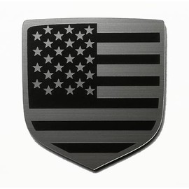 24Designs Compatible Front Emblem USA American Flag America Silver Replacement for Dodge Challenger