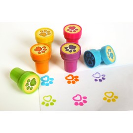 Playscene Dog Paw Self Inking Stamps for Kids (Dog PAW - 24 Pack)