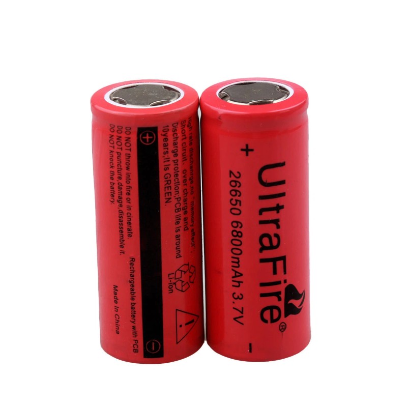 UltraFire 4pcs 26650 Battery UltraFire Li-ion Rechargeable 3.7V Flat Top