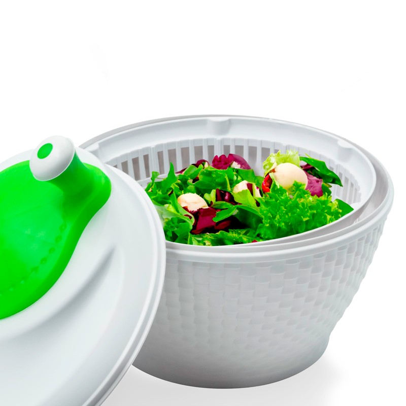 Zanetti White and Green Plastic Salad Spinner 000011