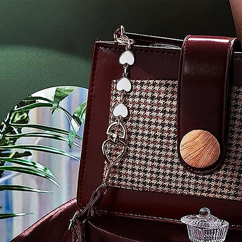 2Pcs Heart Shape Purse Chain Strap Short Bag Chain Strap