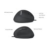 Perixx PERIMICE-519 Wired Ergonomic Vertical Mouse - Portable Small Design