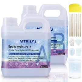 MTBJZJ 0.6 Gallon Quick Curing Epoxy Resin- 4 Hrs Demold Upgrade- Clear & Bubble Free- Fast Demold 1:1 Mix- High Gloss for Art, Jewelry, Casting, Resin Epoxy Table Top- Epoxy Resin Kit for Beginner