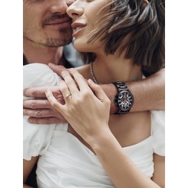 GREENTREEN Men's Wooden Watch Chronograph for Men: Waterproof Wooden Watch - Analogue Watch with Date for Everyday Hiking Jogging - Quartz Watch for Husband Father Son, gray, Modern