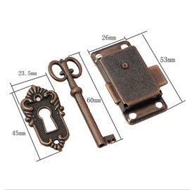Tingz 3 Pieces Cabinet Door Lock Antique Cabinet Lock Furniture Lock with Keys and Screws Lockers Door Lock for Mailboxes, Lockers, Cupboards, Tool Box (Bronze)