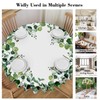 Round Tablecloth 150cm Floral Wipeable Tablecloths Polyester Wipe Clean Table