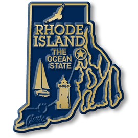 Rhode Island Small State Magnet by Classic Magnets, 1.9" x 2.2", Collectible Souvenirs Made in The USA