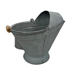 Pellethead Galvanized Coal Hod Scuttle Bucket, Ash & Fuel, Stove & Fireplaces