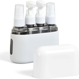 KIKIGOAL Botella de Viaje 4 Pack TSA Aprobó la Botella de Viaje de Portátiles Silicona Rellenables con Tapa a Prueba de Fugas (50ml) para Champús, Lociones y Artículos de Tocador, BPA Free