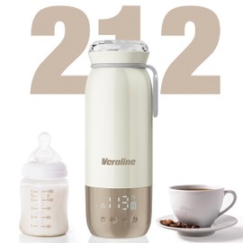 Portable Bottle Warmer for Travel, 18.6 Oz Portable Milk Warmer, 98-212℉ Adjustable, Baby Bottle Warmer On The Go with 12000mAh Battery, Fast Heating Milk Warmer with Keep Warm & Sterilization