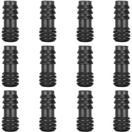JOYPRO Drip Irrigation Fittings for 1/2 inch Irrigation Tubing(0.60"-0.63" OD), 12 Pieces End Plug Barbed Connectors, End Caps Plastic Plug Nuts for 1/2" Drip Irrigation Hose (13mm ID)