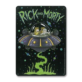 Logoshirt® Rick and Morty I Spaceship I Space Cruiser I Tin Sign Retro I Magnetic Board I Small I DIN A5