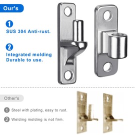 Dolibest Heavy Duty 304 Stainless Steel Gate Hinges, Non-Welded One-Piece Design, Wall Mount Gate Hinges with 5/8'', Post Mounting for Farm Gates Wall/Wooden Fences, 600 lbs Capacity, (2 Set)