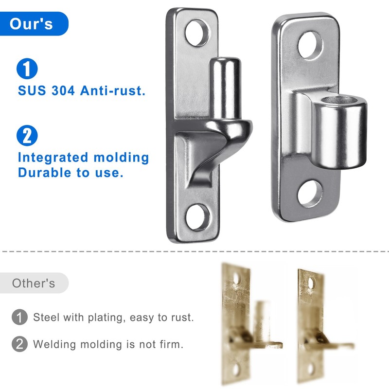 Dolibest Heavy Duty 304 Stainless Steel Gate Hinges, Non-Welded One-Piece