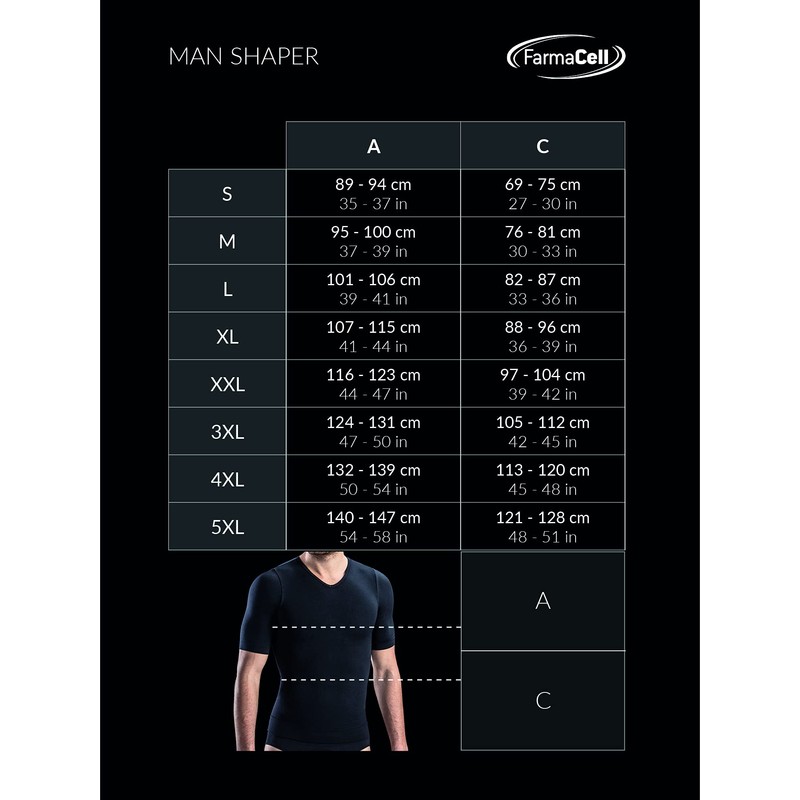 Farmacell 405 (Black, 5XL) Men's Waist Control Belt Shaping Band