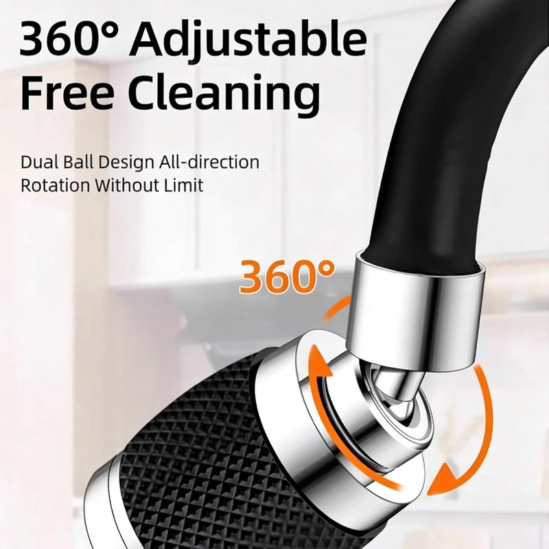 Splash Proof Booster Swivel Kitchen Filter Tap,360 Rotation Faucet Sprayer,