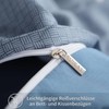 RUIKASI Bed Linen 155 x 220 cm 2-Piece Denim Blue