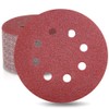 WooZuu 50 Pieces 8 Holes Sanding Discs 100 Grit 5