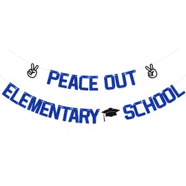 Peace Out Elementary School Banner, Elementary School Graduated, 5th Grade Grad, Elementary School Graduation Party Decorations