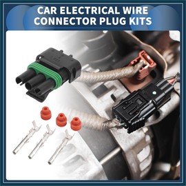 TUCKBOLD 3 Pin Car Electrical Wire Connector Plug Kits, 2.5mm Series Car RV Truck Female Cable Terminal Housing Black Green, 1 Set Automotive Parts