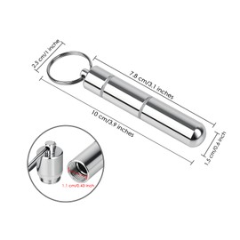 DS. DISTINCTIVE STYLE 2.8" Toothpick Holder Keychain Pocket Size Waterproof Aluminium Alloy Toothpick Box Metal Pill Case with Key Ring