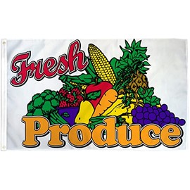 Fresh Produce Flag 3x5ft Poly - Perfect for businesses, shops, stores message flags