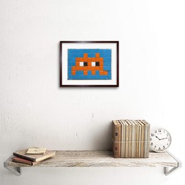 The Art Stop Photo Pixel Monster Space Invader Orange Tiles Framed Print F97X5669