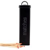 AuldHome Design Enamelware Fireplace Matches Holder (Black), Farmhouse Storage Container