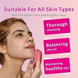 Cepillo exfoliante facial de silicona, cepillo exfoliante manual, cepillo limpiador facial de mano para mujeres y hombres, color negro