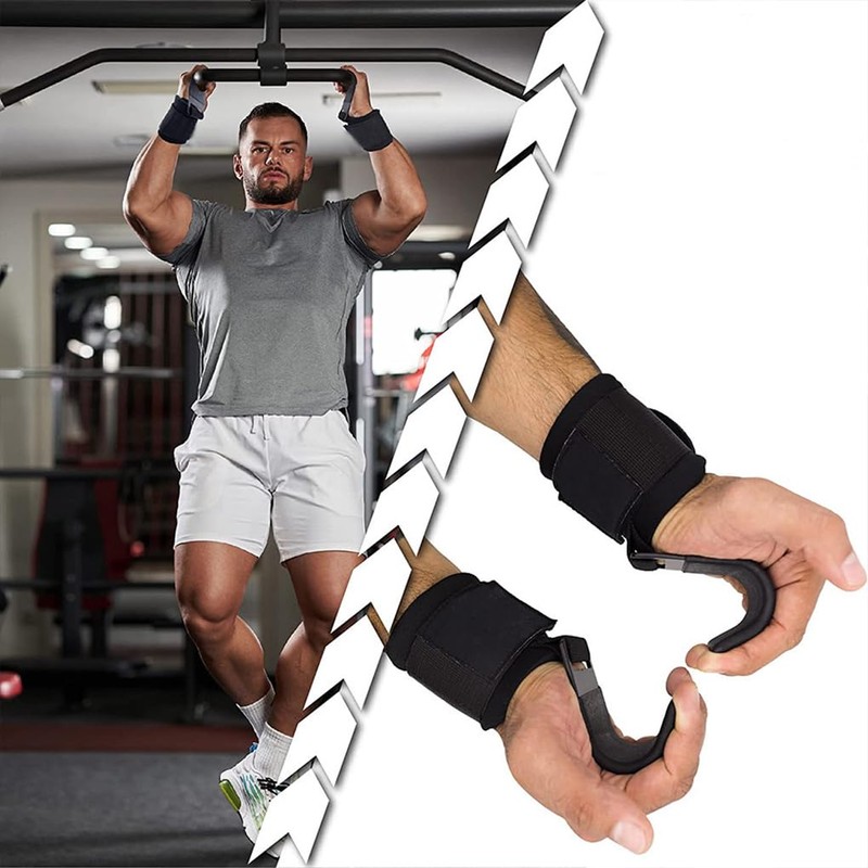 Comfortable Lift Wrist Pressure for Training Equipment Weight Lifting Hooks