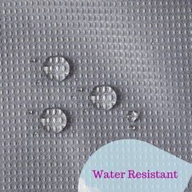 S·Lattye Extra Long Fabric Shower Curtain or Liner Set for Bathroom Washable Waterproof Cloth Polyester (Best Hotel Quality Friendly) with Curved Plastic Hooks - 72" x 84", Gray Waffle