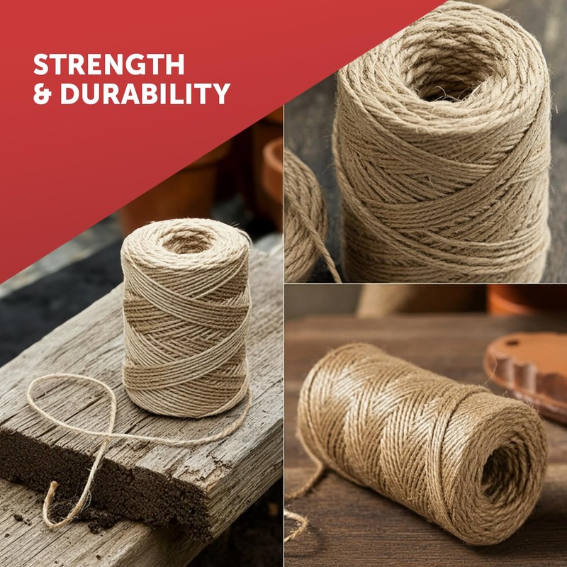 Merrimen Biodegradable Jute Christmas Wrapping Twine – 3 Rolls of