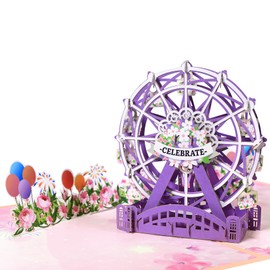 GREETING ART Ferris Wheel Love Pop Up 3D Greeting Card,Valentines Day Card, Birthday Card,Anniversary Card, Wedding or 3D Engagement Card,Thank You Card