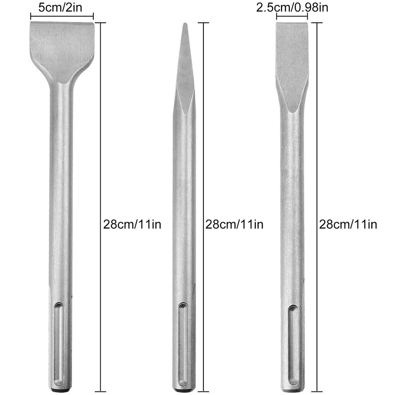 6 Pcs SDS Max Bits Chisel Set Hammer Drill Chisel