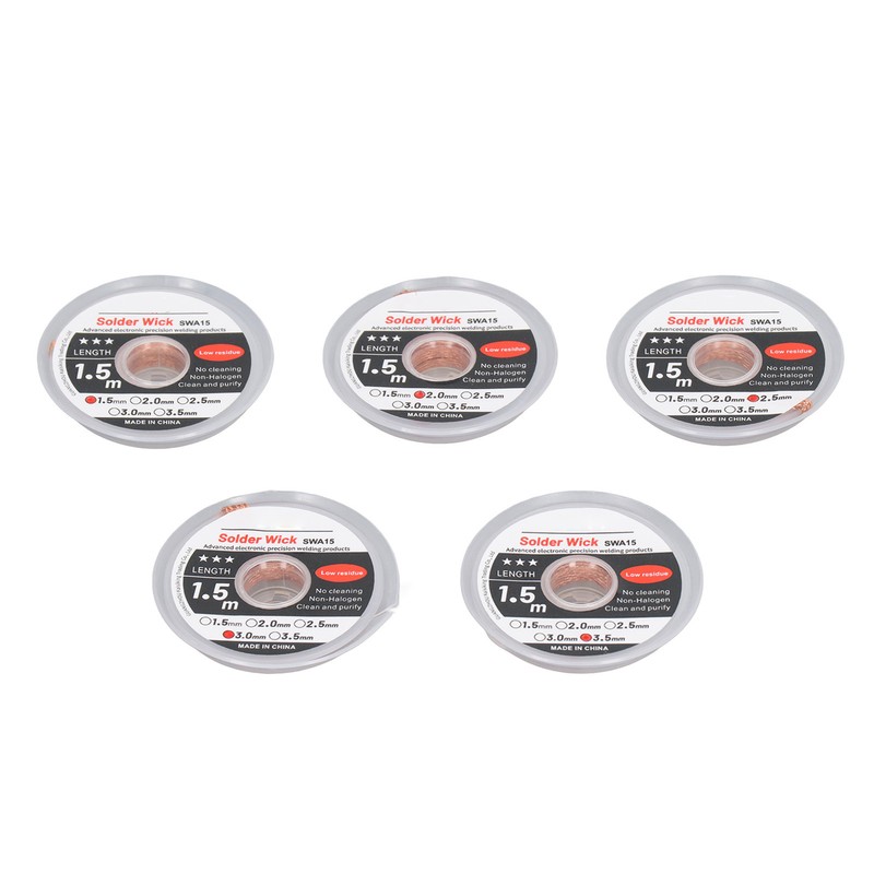 5PCS Solder Wick Red Copper Anti Oxidation Corrosion Resistance Desoldering