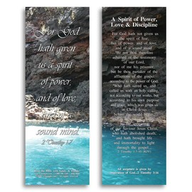 A Spirit of Power, Love and Discipline - Set of 25 Bible Reference Cards (2"x6") - Perfect for Sharing Your Faith, Bible Study, Encouragement, Church, and Gifts
