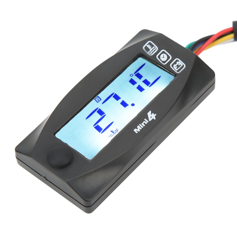 4 in 1 Water Oil Temperature Time Voltage Gauge LCD